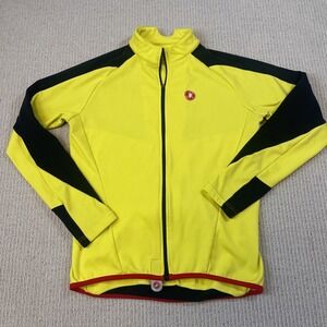 Castelli Women's Large Cycling Full Zip Jacket Bicycle Yellow